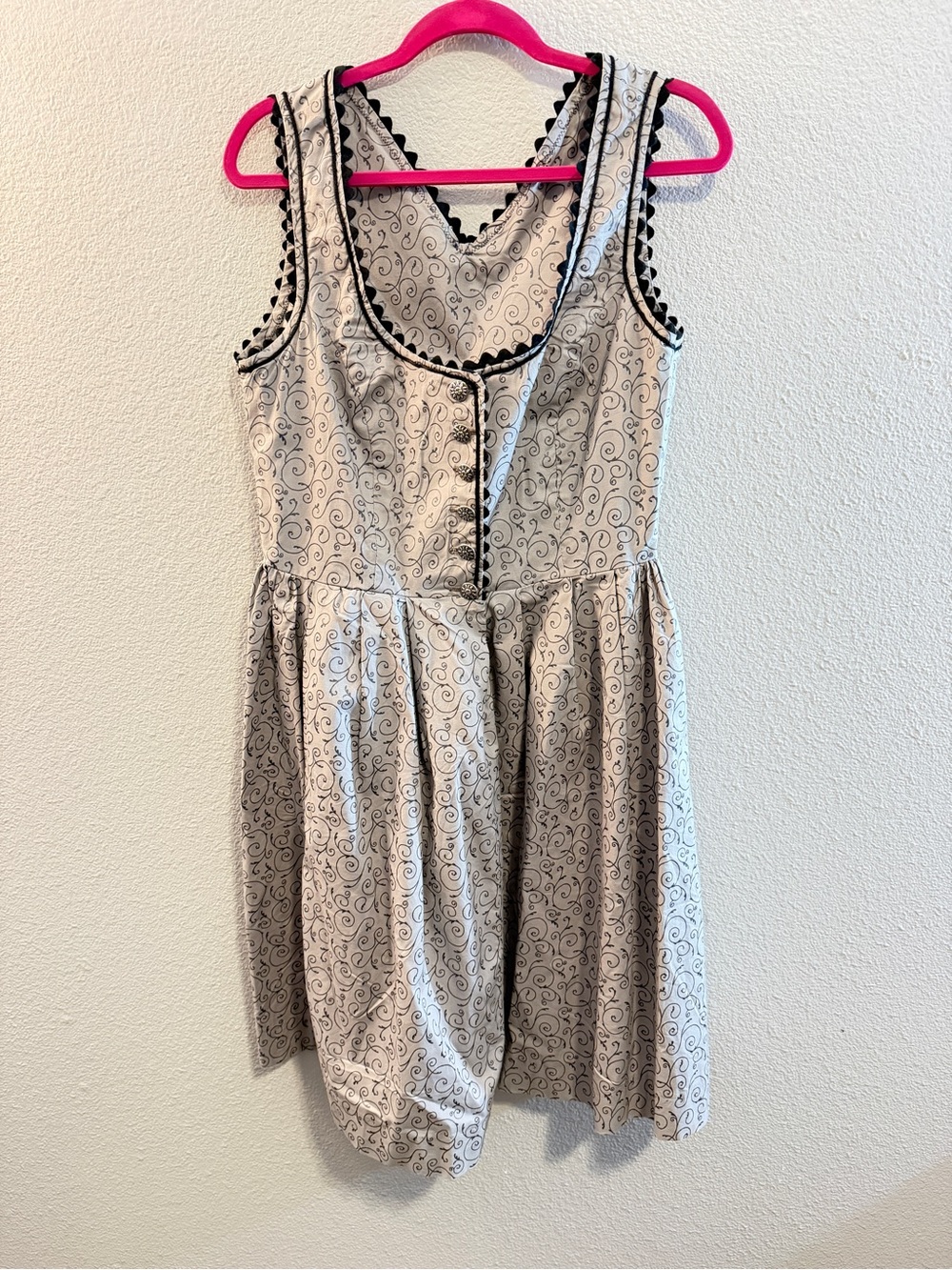 Classic Grey and Black Patterned German Dirndl